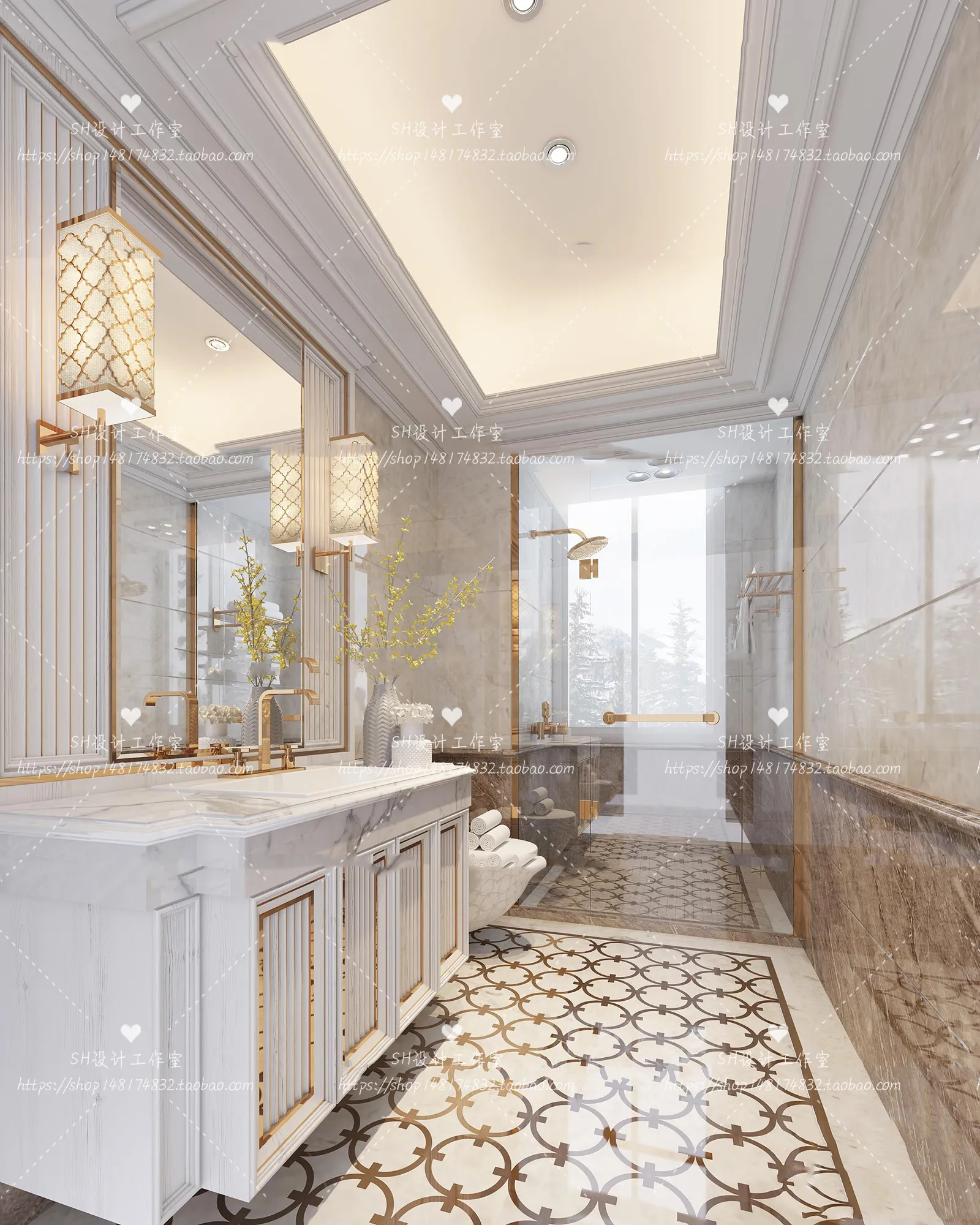 BATHROOM 3D SCENES – VRAY RENDER – 264