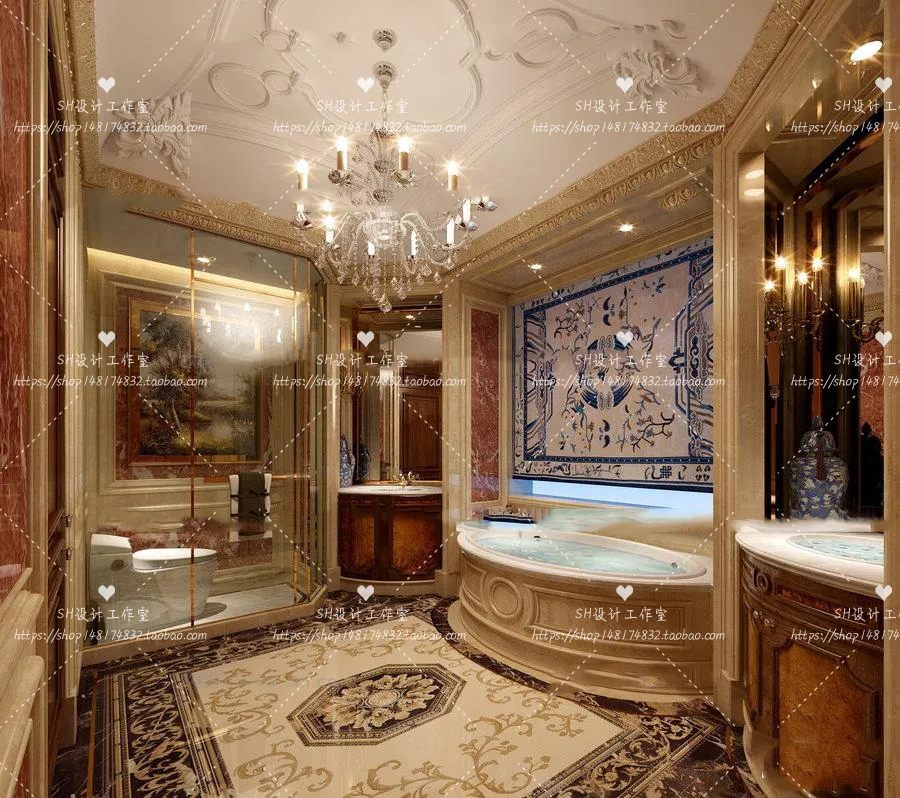 BATHROOM 3D SCENES – VRAY RENDER – 272