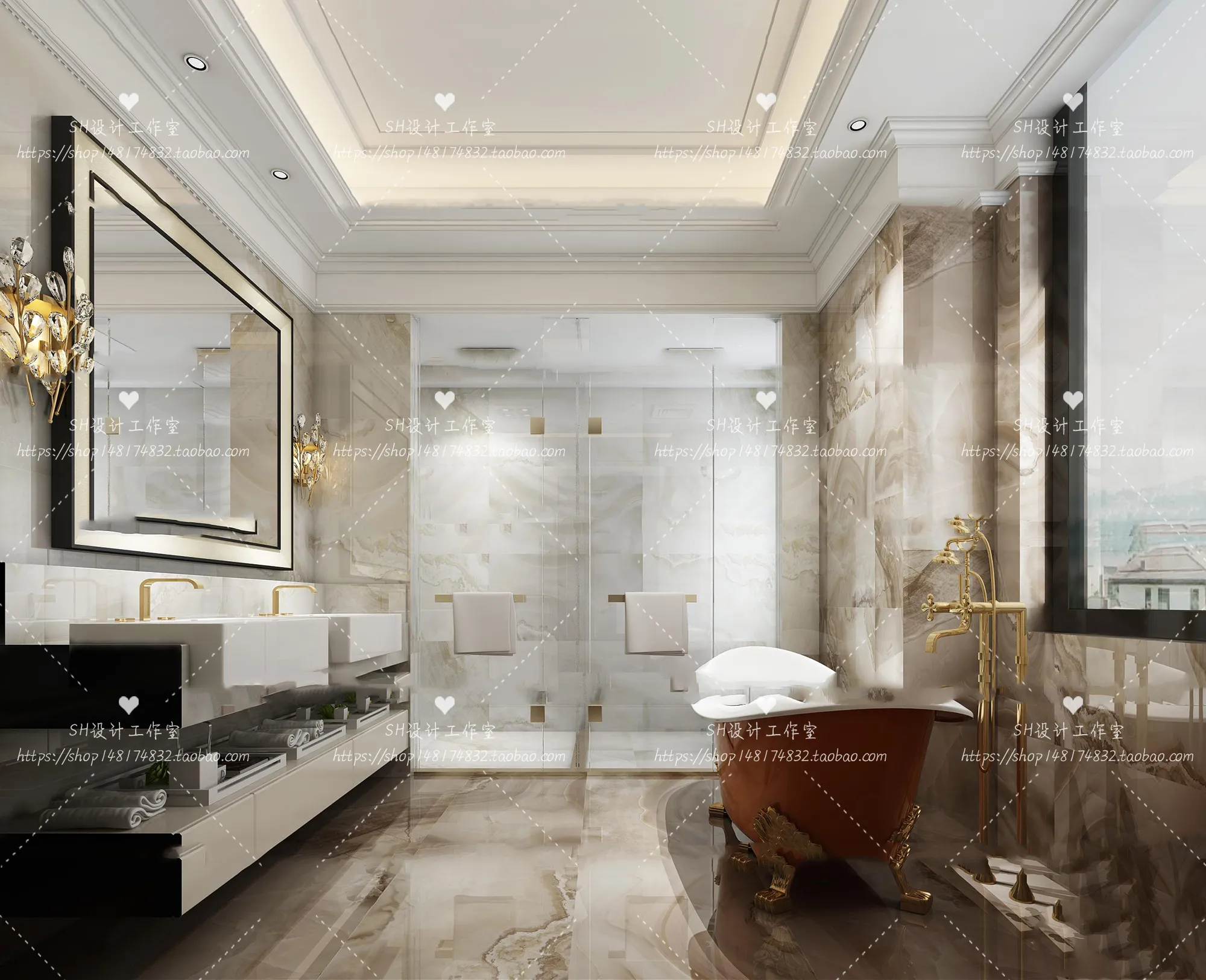 BATHROOM 3D SCENES – VRAY RENDER – 278