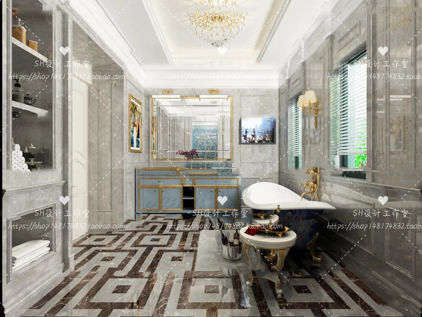 BATHROOM 3D SCENES – VRAY RENDER – 289