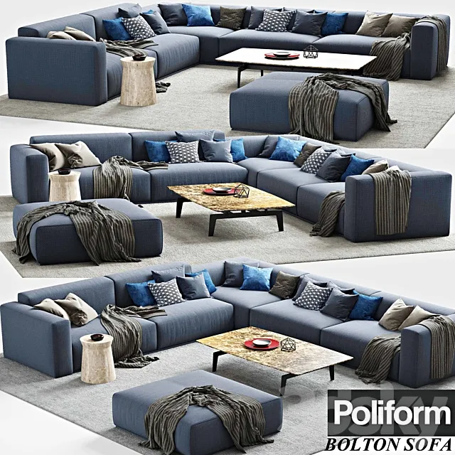 Furniture – Sofa 3D Models – Poliform Bolton Sofa corner sofa Tribeca Dama