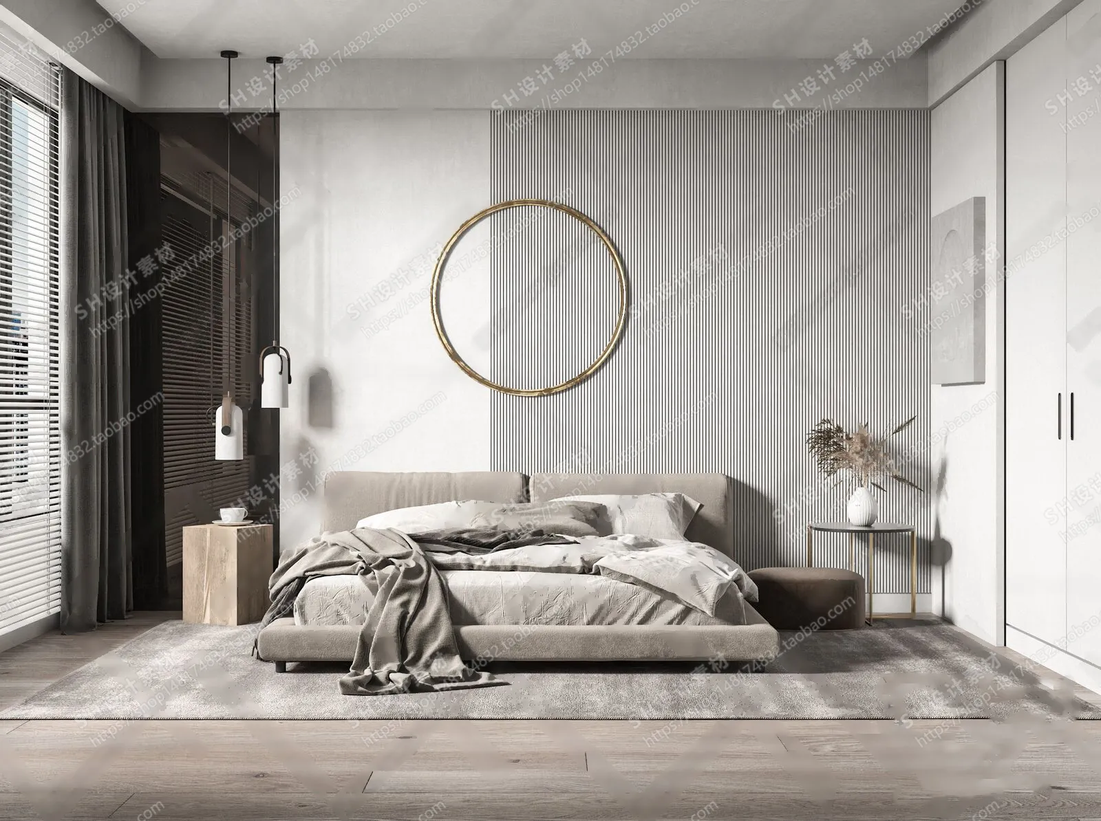 BEDROOM 3D SCENES – VRAY RENDER – 36