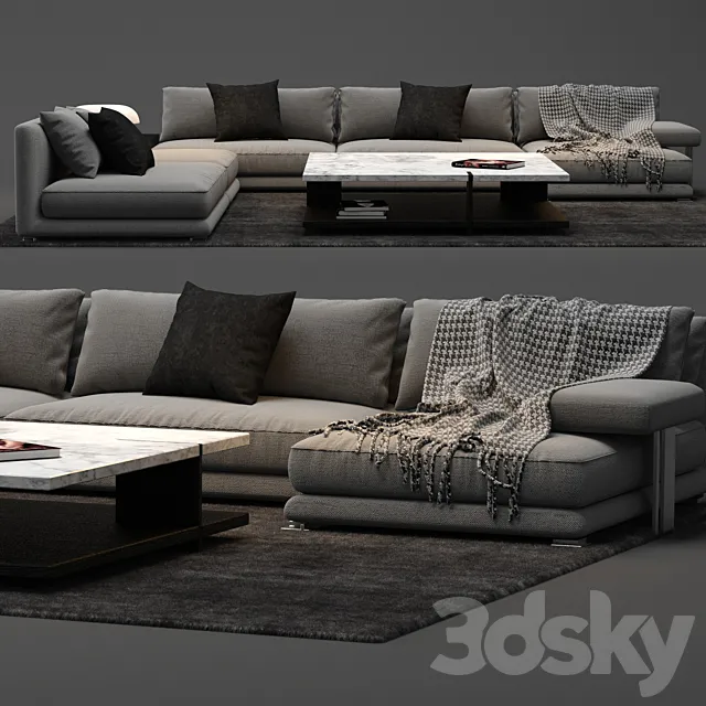 Furniture – Sofa 3D Models – Poliform Bristol Sofa