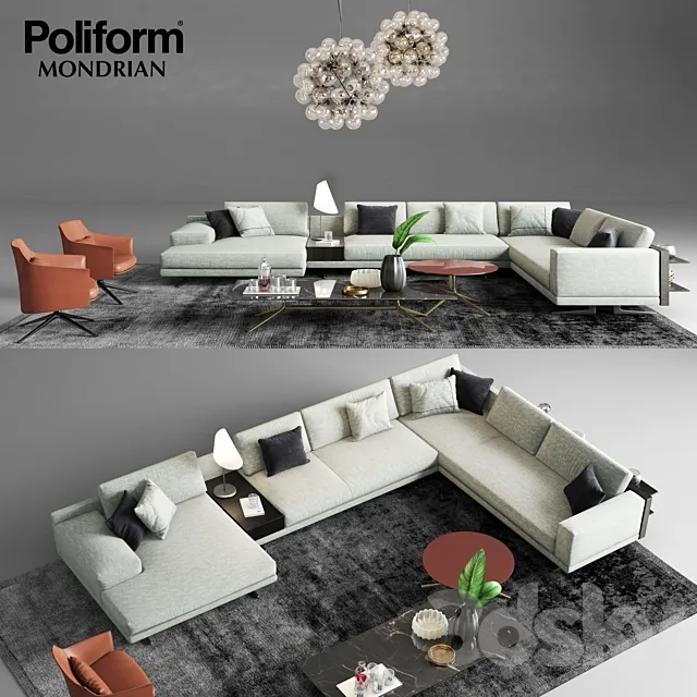 Furniture – Sofa 3D Models – Poliform Mondrian Sofa 1