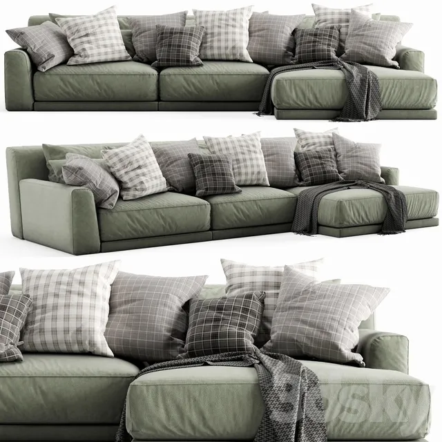 Furniture – Sofa 3D Models – Poliform PARIS SEOUL Chaise Lounge