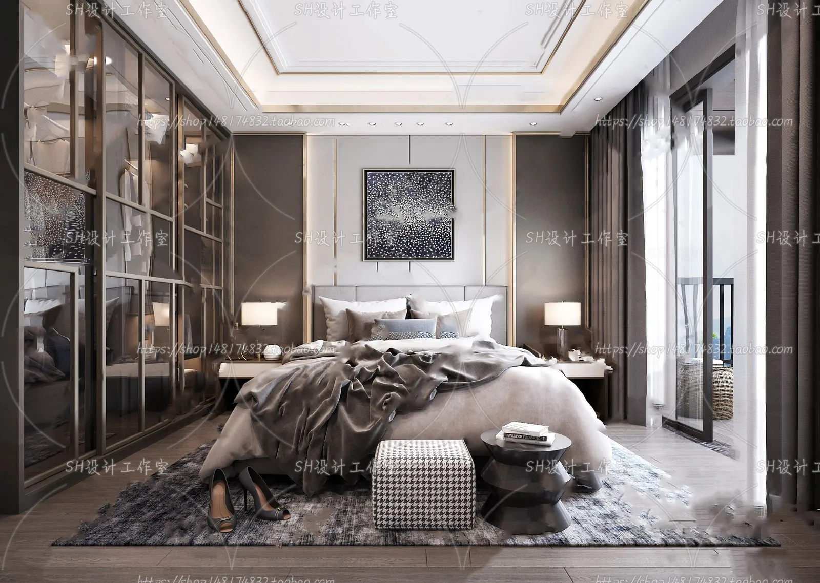 BEDROOM 3D SCENES – VRAY RENDER – 114