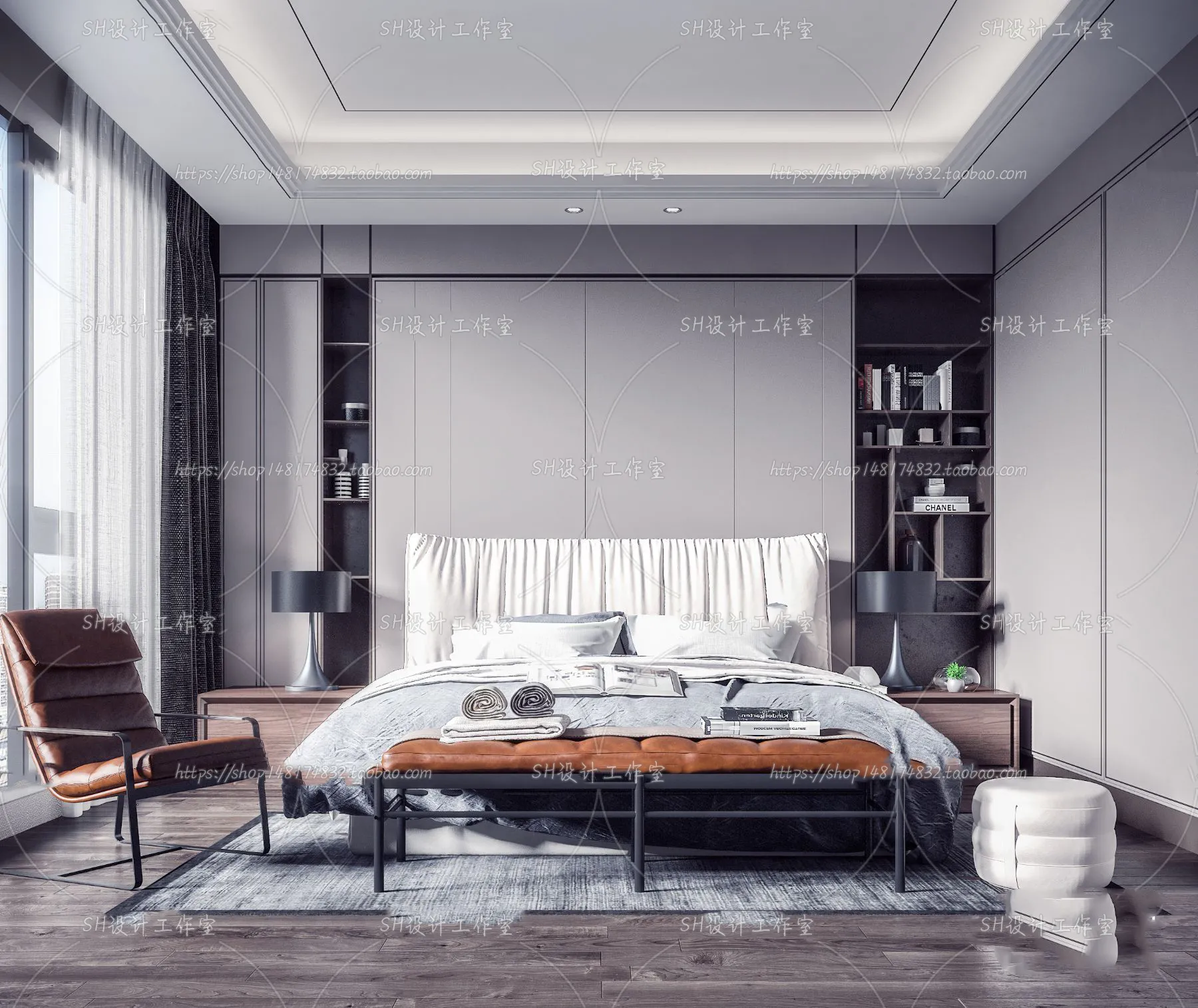 BEDROOM 3D SCENES – VRAY RENDER – 119