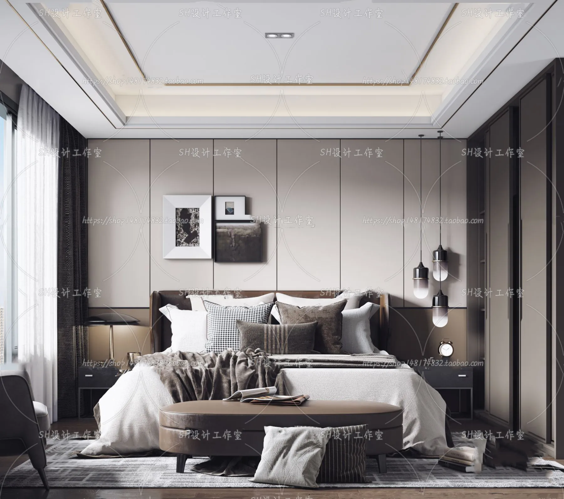 BEDROOM 3D SCENES – VRAY RENDER – 128