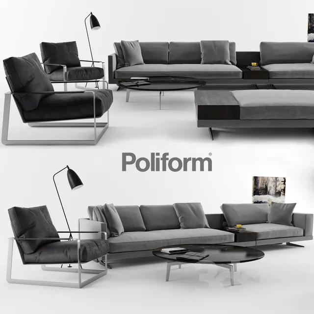 Furniture – Sofa 3D Models – Poliform Set 05