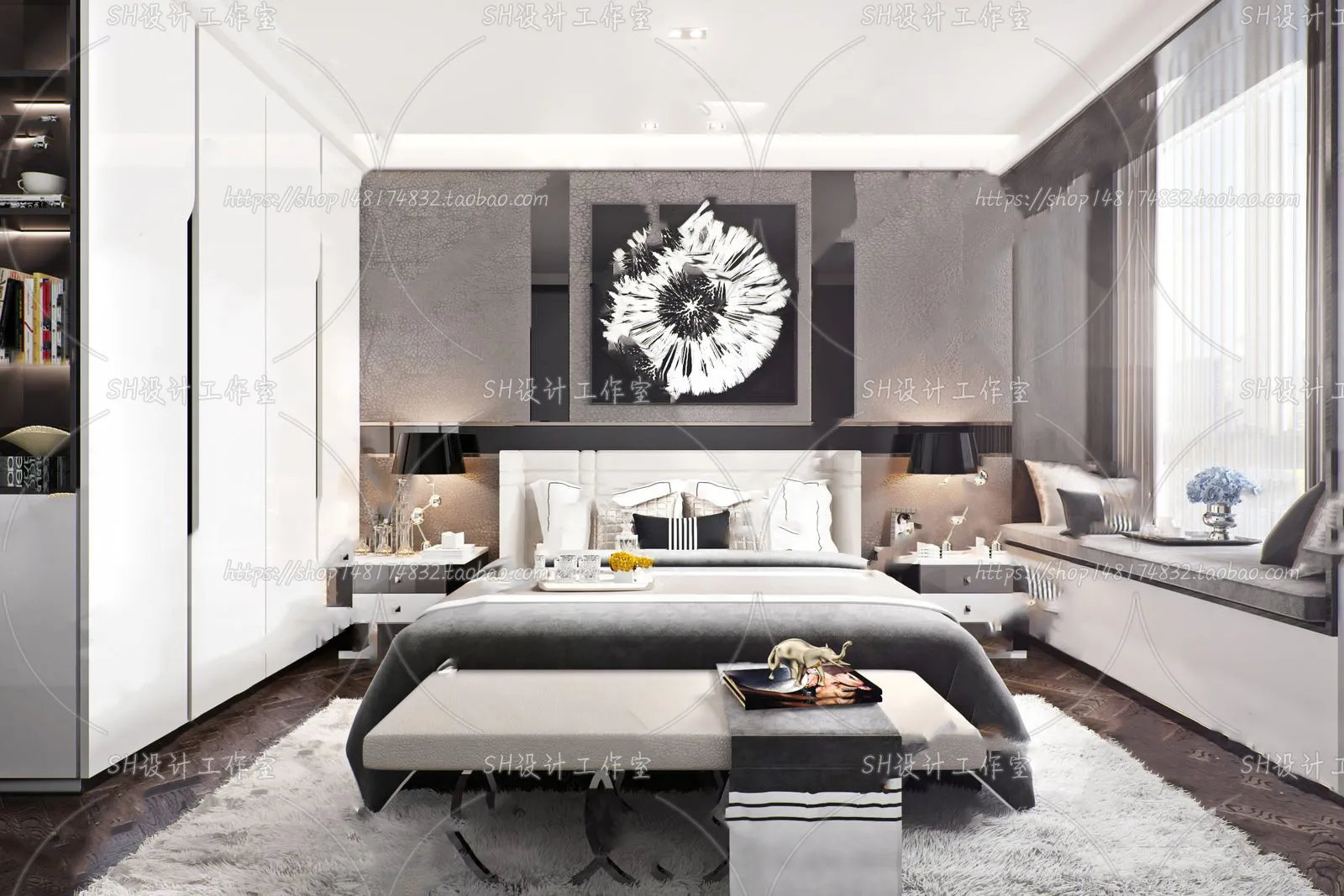 BEDROOM 3D SCENES – VRAY RENDER – 153