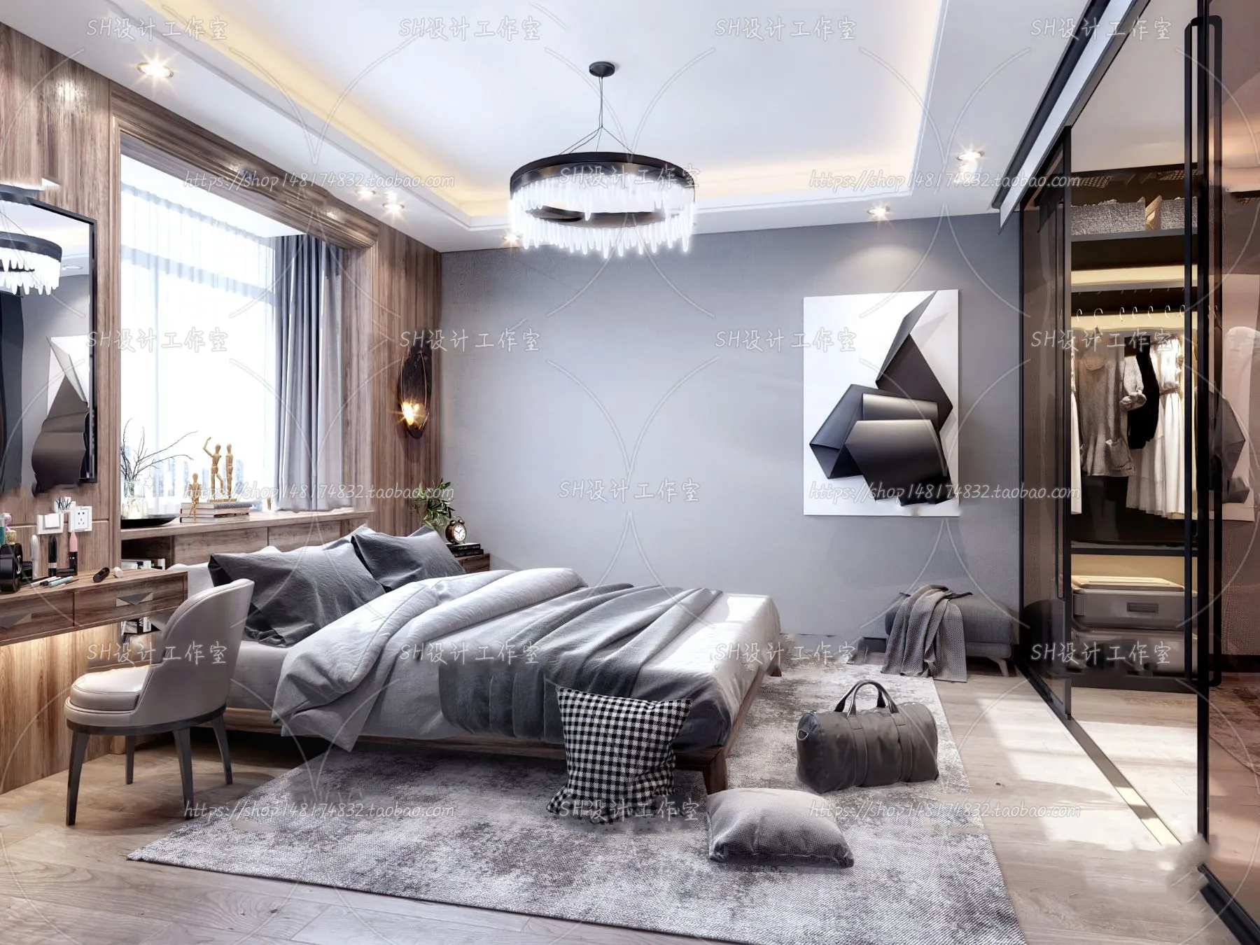 BEDROOM 3D SCENES – VRAY RENDER – 155