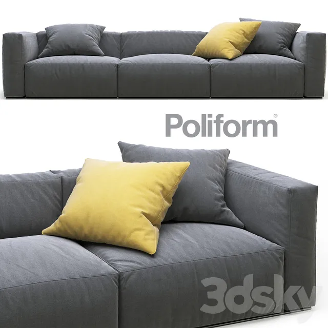 Furniture – Sofa 3D Models – Poliform Shangai sofa