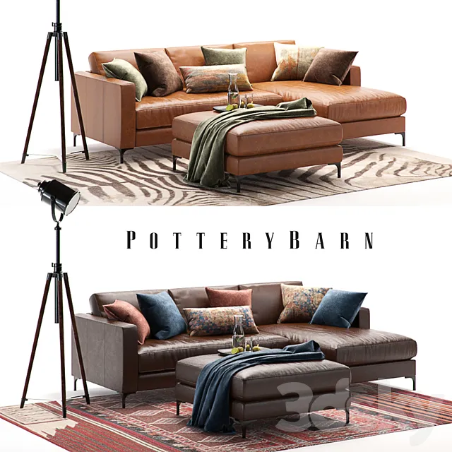 Furniture – Sofa 3D Models – Pottery Barn Jake set 5