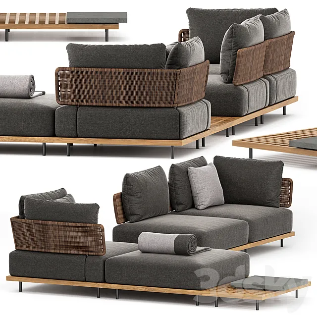 Furniture – Sofa 3D Models – QUADRADO OUTDOOR SOFA SET2 by Minotti