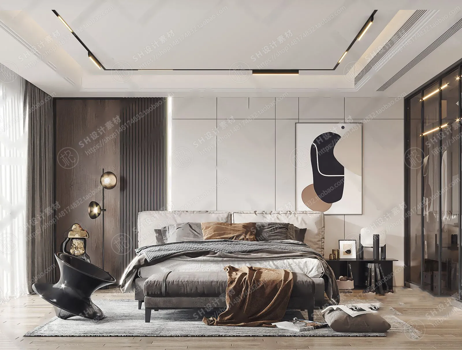 BEDROOM 3D SCENES – VRAY RENDER – 295