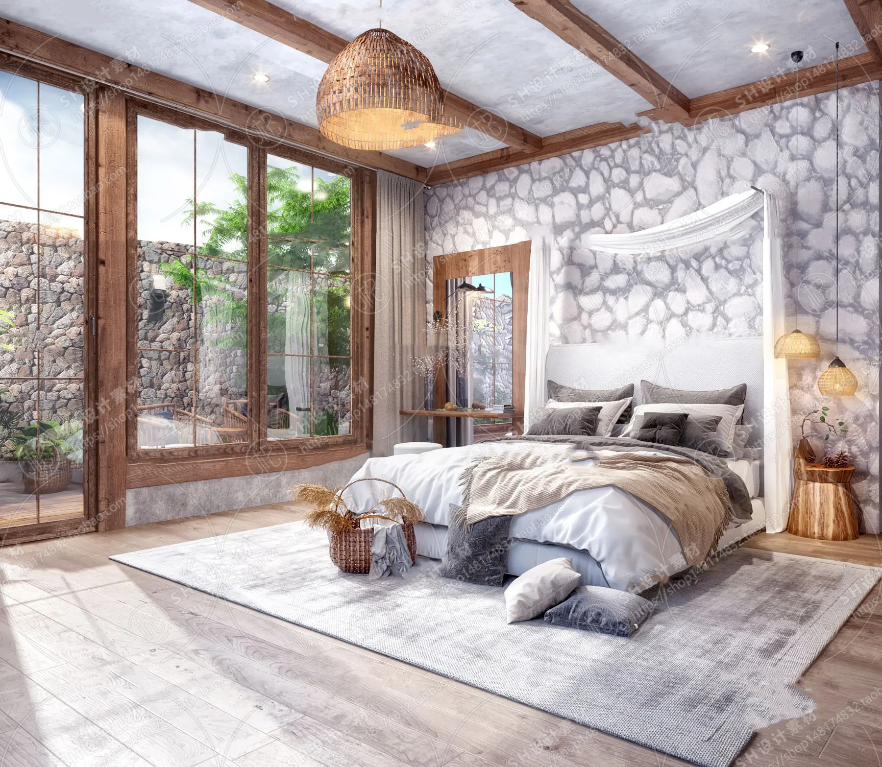 BEDROOM 3D SCENES – VRAY RENDER – 320