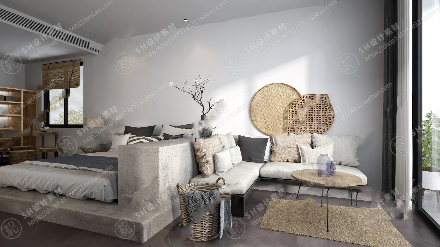 BEDROOM 3D SCENES – VRAY RENDER – 344