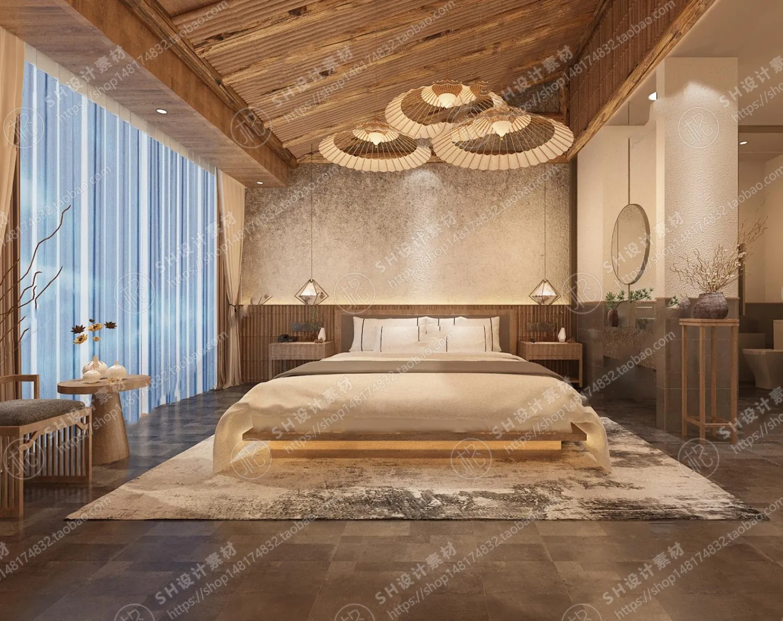 BEDROOM 3D SCENES – VRAY RENDER – 353