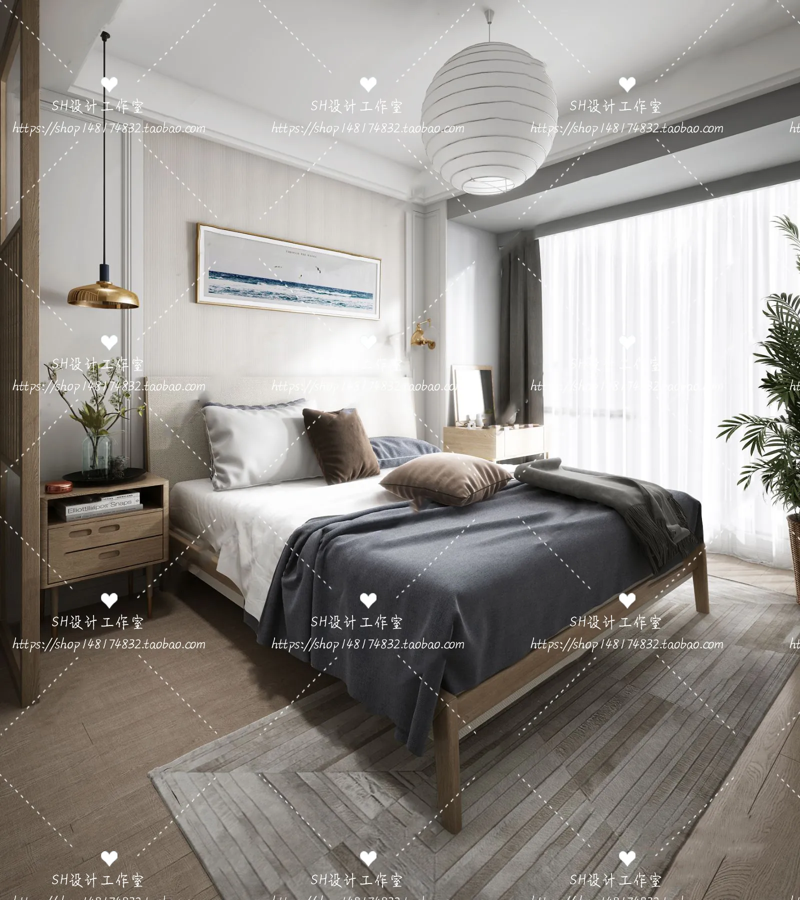 BEDROOM 3D SCENES – VRAY RENDER – 387