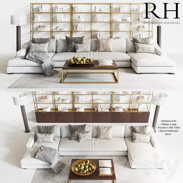 Furniture – Sofa 3D Models – Restoration Hardware Modern