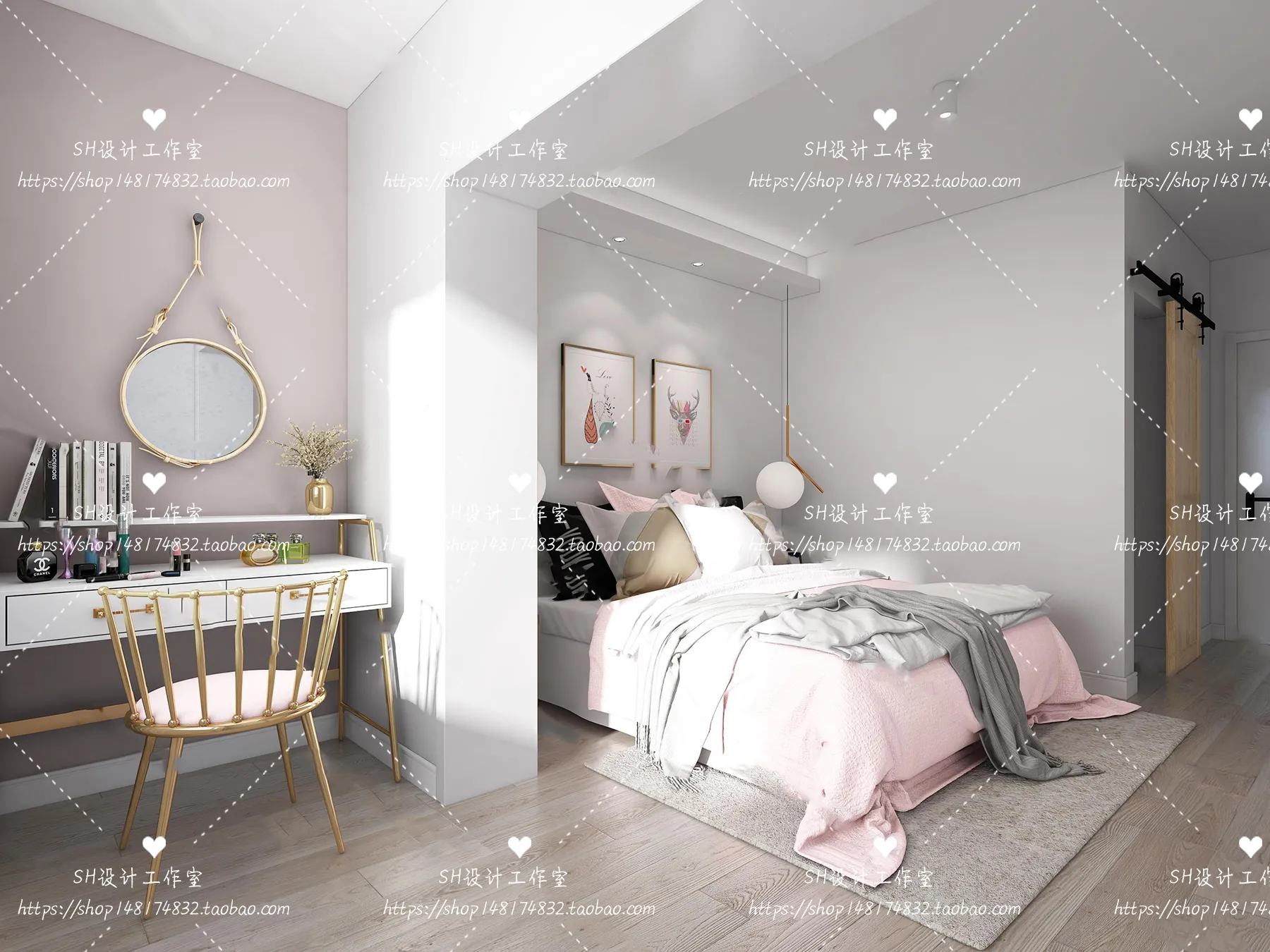 BEDROOM 3D SCENES – VRAY RENDER – 400