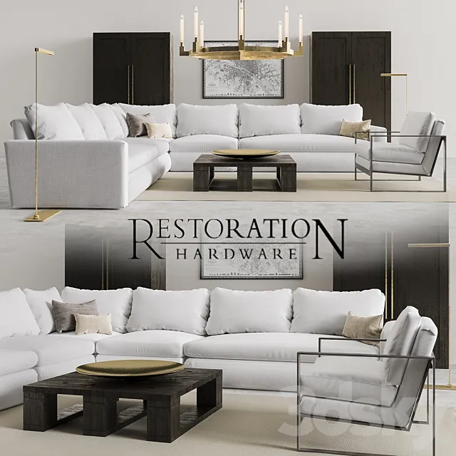 Furniture – Sofa 3D Models – Restoration Hardware Set