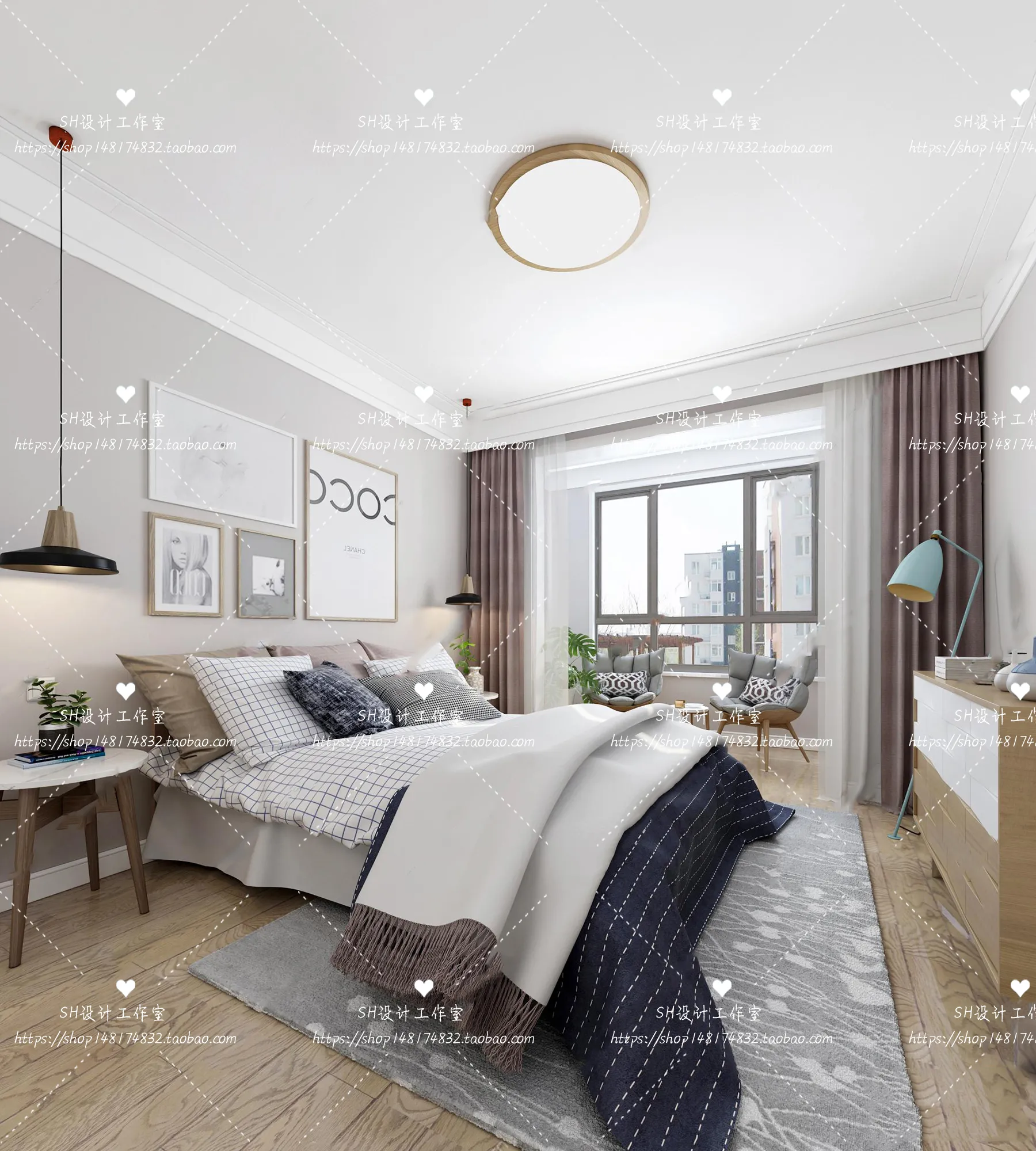 BEDROOM 3D SCENES – VRAY RENDER – 412