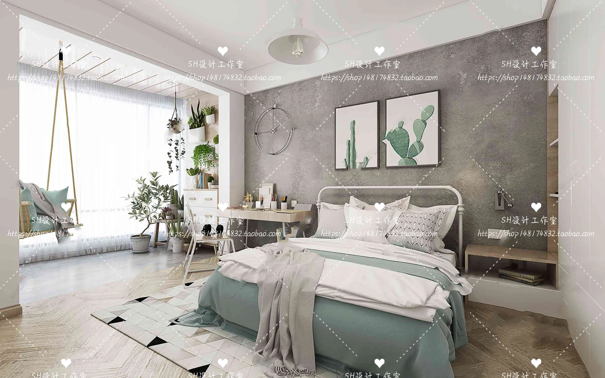 BEDROOM 3D SCENES – VRAY RENDER – 416