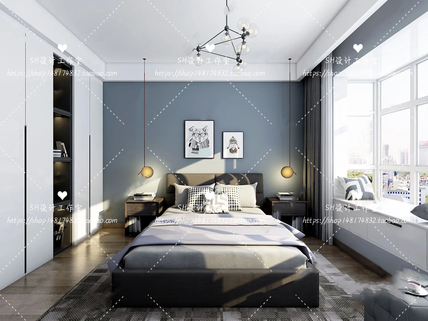 BEDROOM 3D SCENES – VRAY RENDER – 419