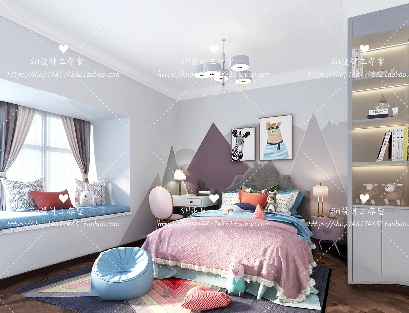 BEDROOM 3D SCENES – VRAY RENDER – 424