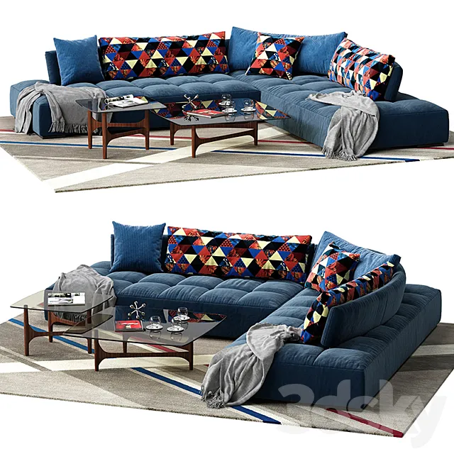Furniture – Sofa 3D Models – Roche Bobois Calanque sofa