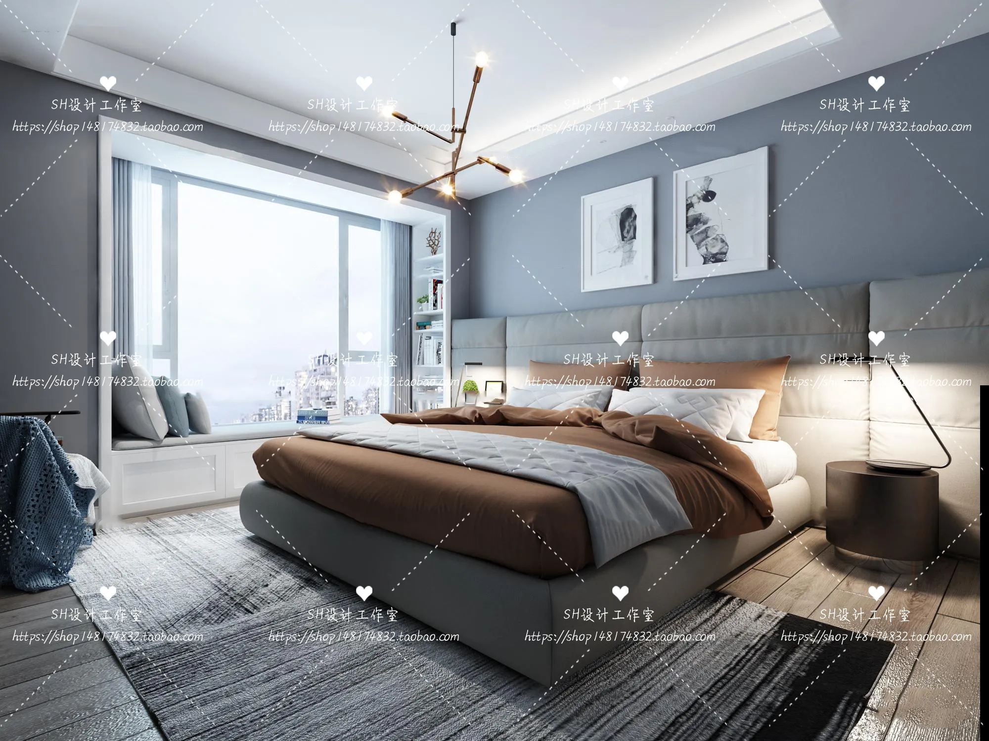 BEDROOM 3D SCENES – VRAY RENDER – 464