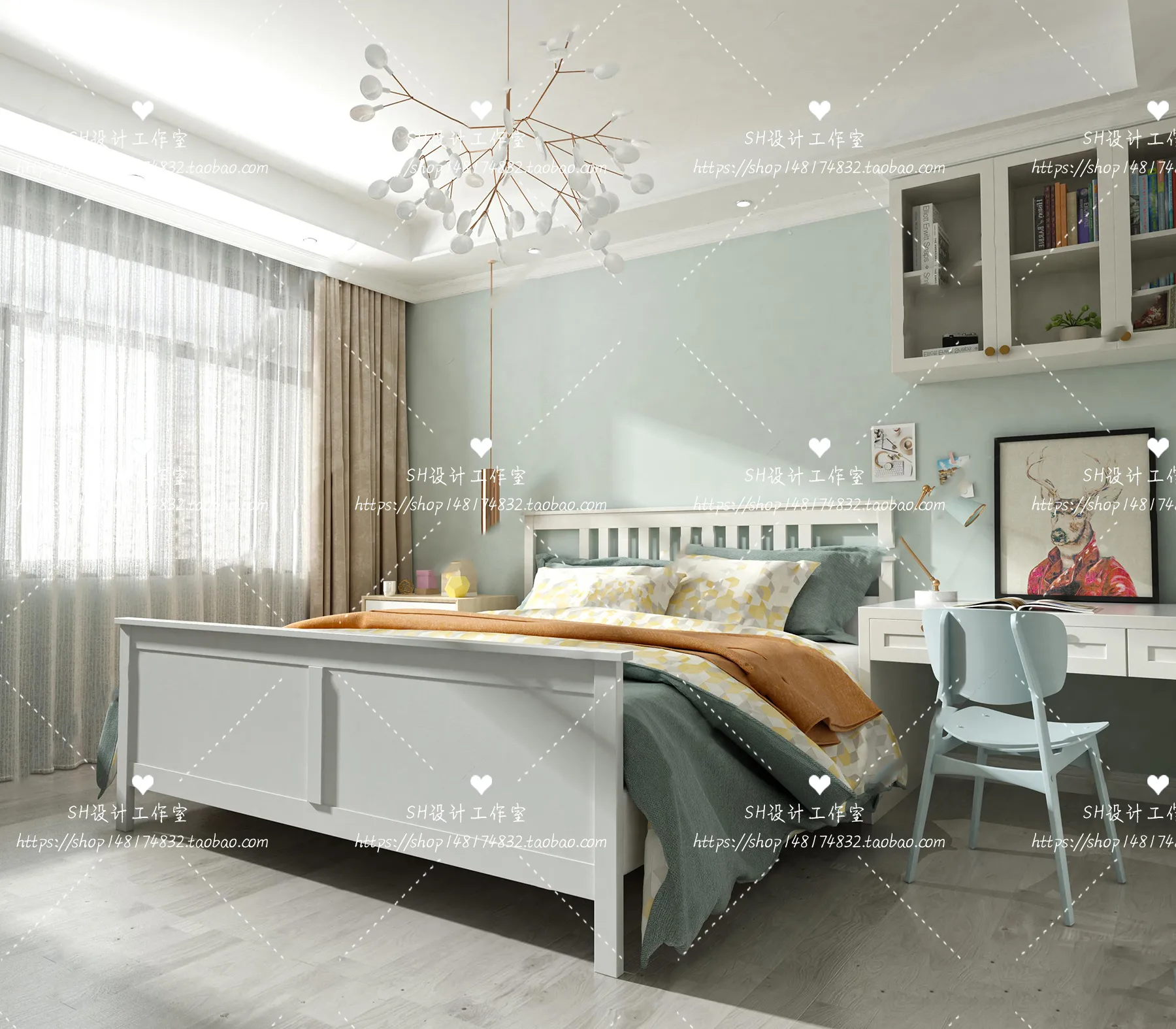 BEDROOM 3D SCENES – VRAY RENDER – 470