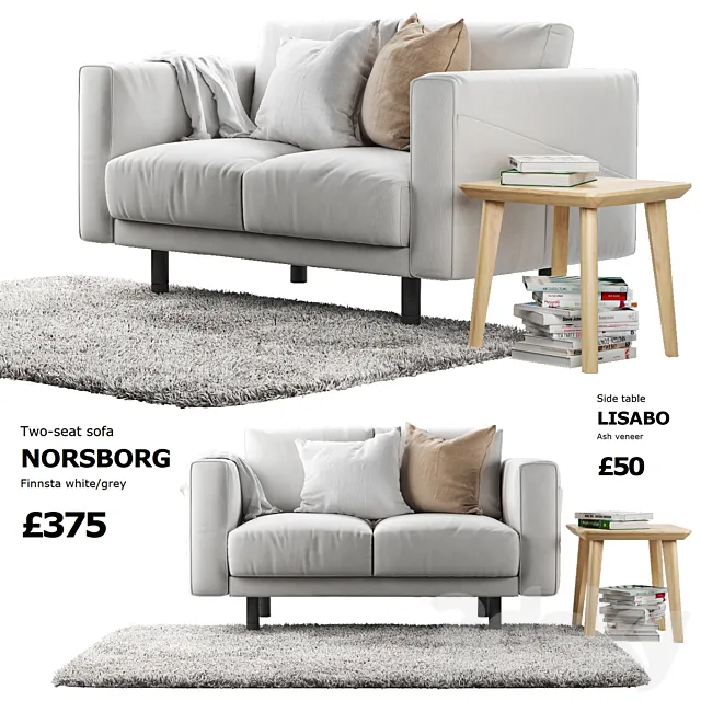 Furniture – Sofa 3D Models – Scandinavian Sofa  Norsborg by IKEA