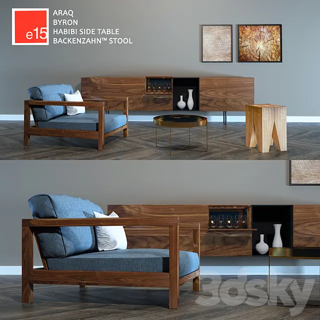 Furniture – Sofa 3D Models – Set E15 3d Model