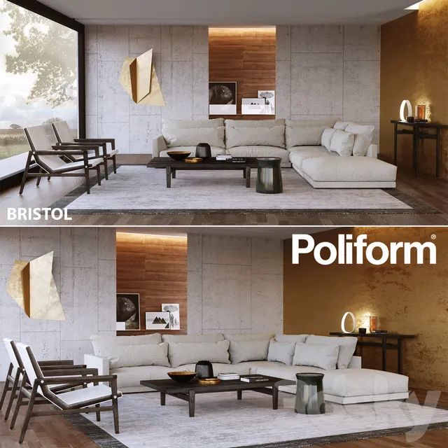Furniture – Sofa 3D Models – Set from Poliform Bristol
