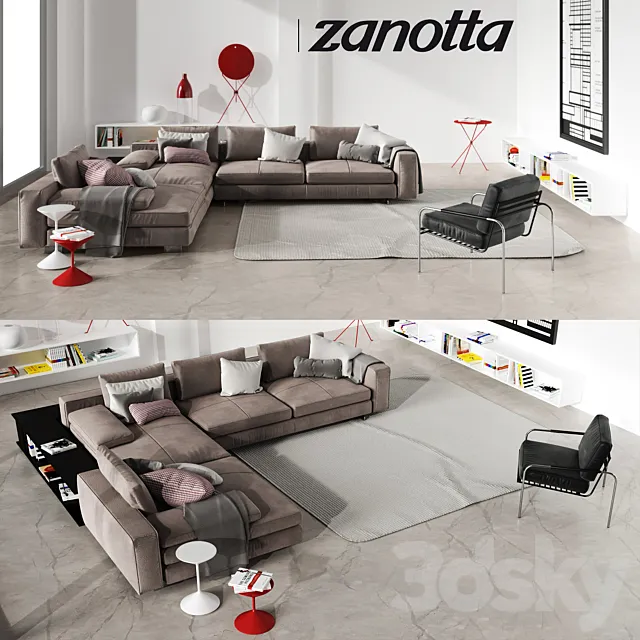 Furniture – Sofa 3D Models – Set of Zanotta