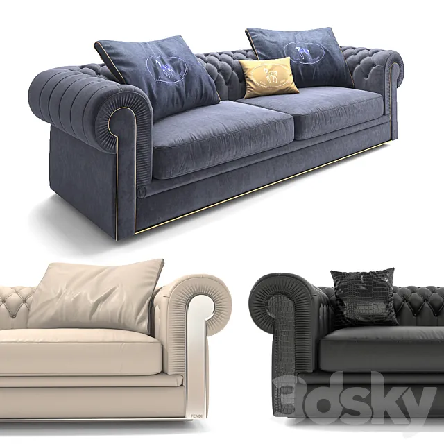 Furniture – Sofa 3D Models – Sofa Albione by Fendi Casa