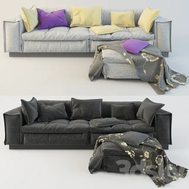Furniture – Sofa 3D Models – Sofa and ottoman by designer Paola Vella