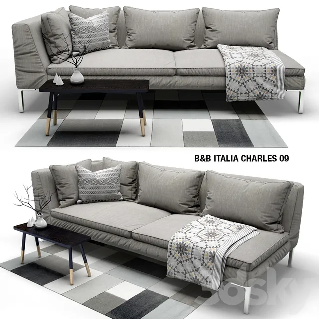 Furniture – Sofa 3D Models – Sofa B &B ITALIA CHARLES