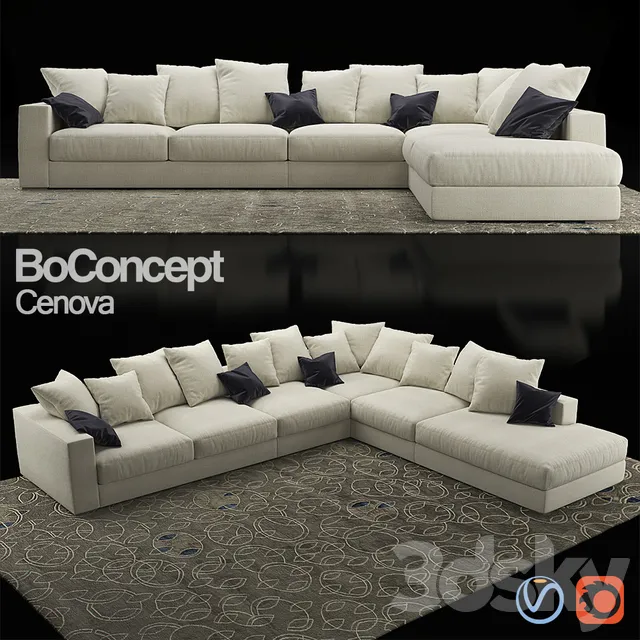 Furniture – Sofa 3D Models – Sofa BoConcept Cenova IF52 3D Model