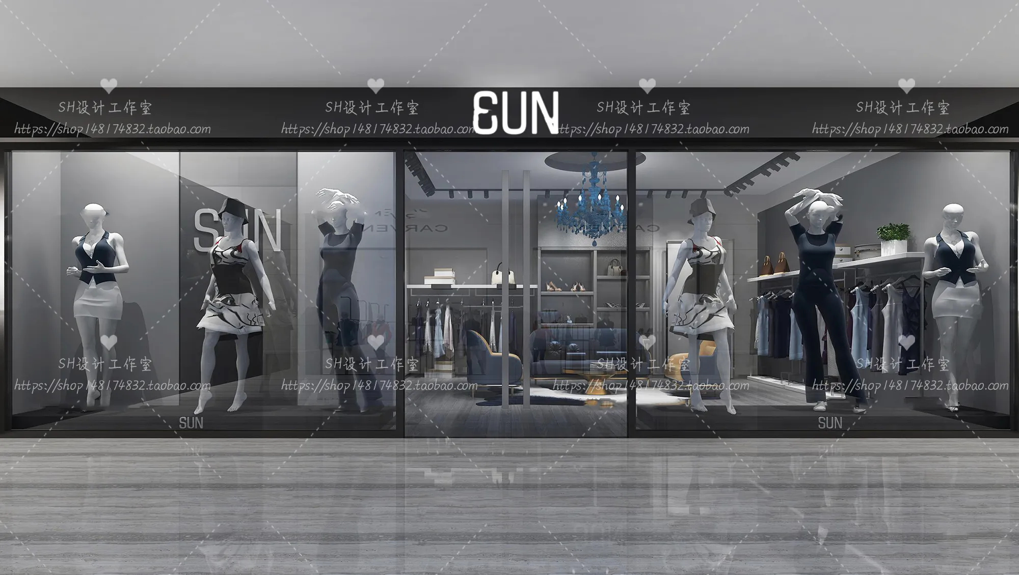 CLOTHING STORE 3D SCENES – VRAY RENDER – 93