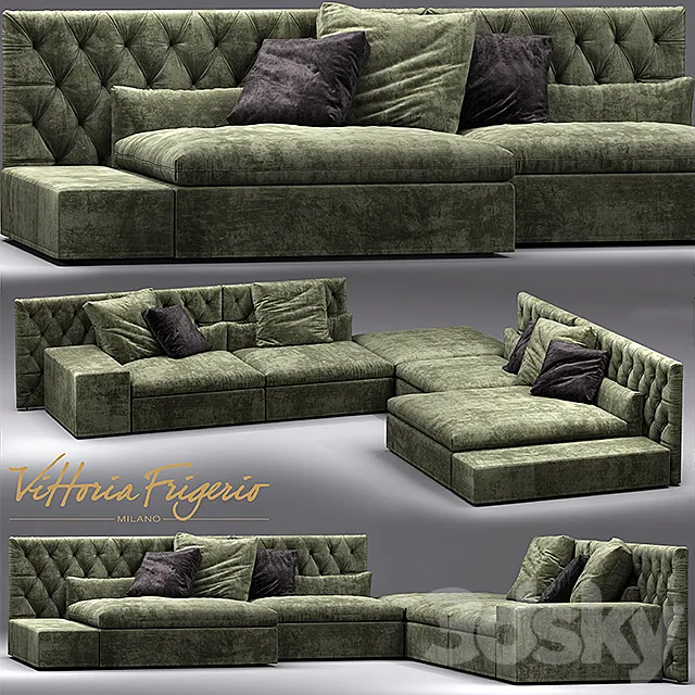 Furniture – Sofa 3D Models – Sofa Dominio capitonne Frigerio Salotti