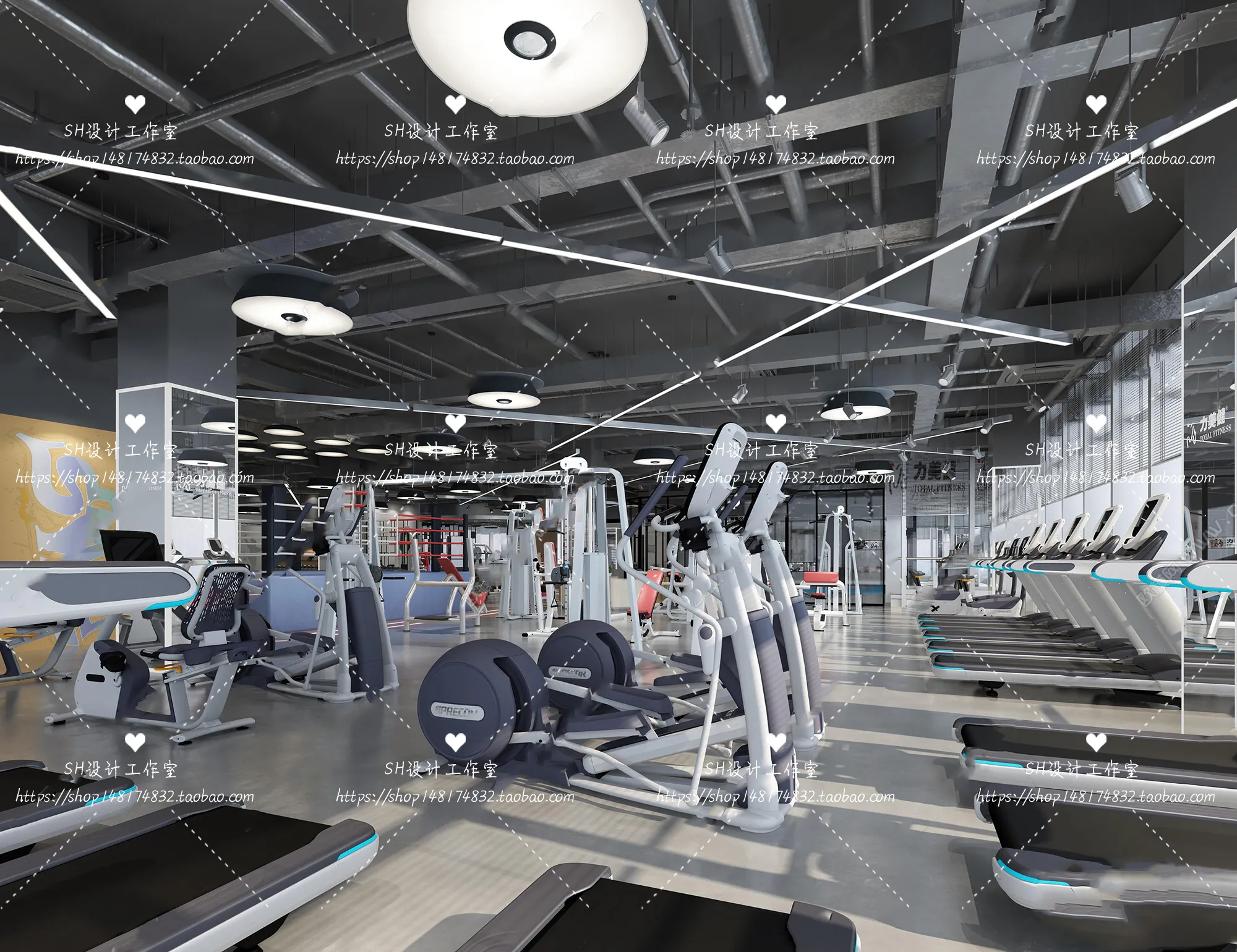 GYM AND YOGA 3D SCENES – VRAY RENDER – 002