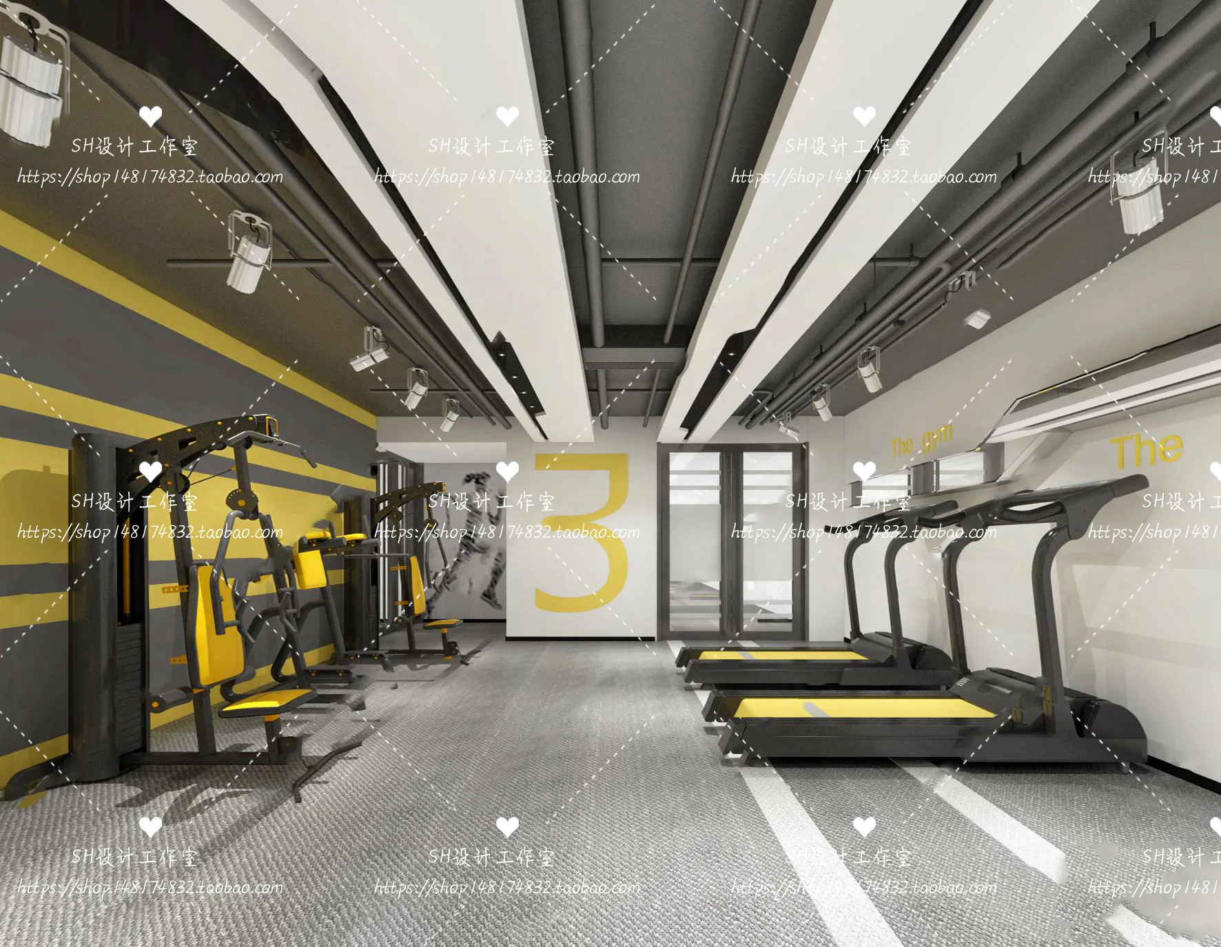 GYM AND YOGA 3D SCENES – VRAY RENDER – 008