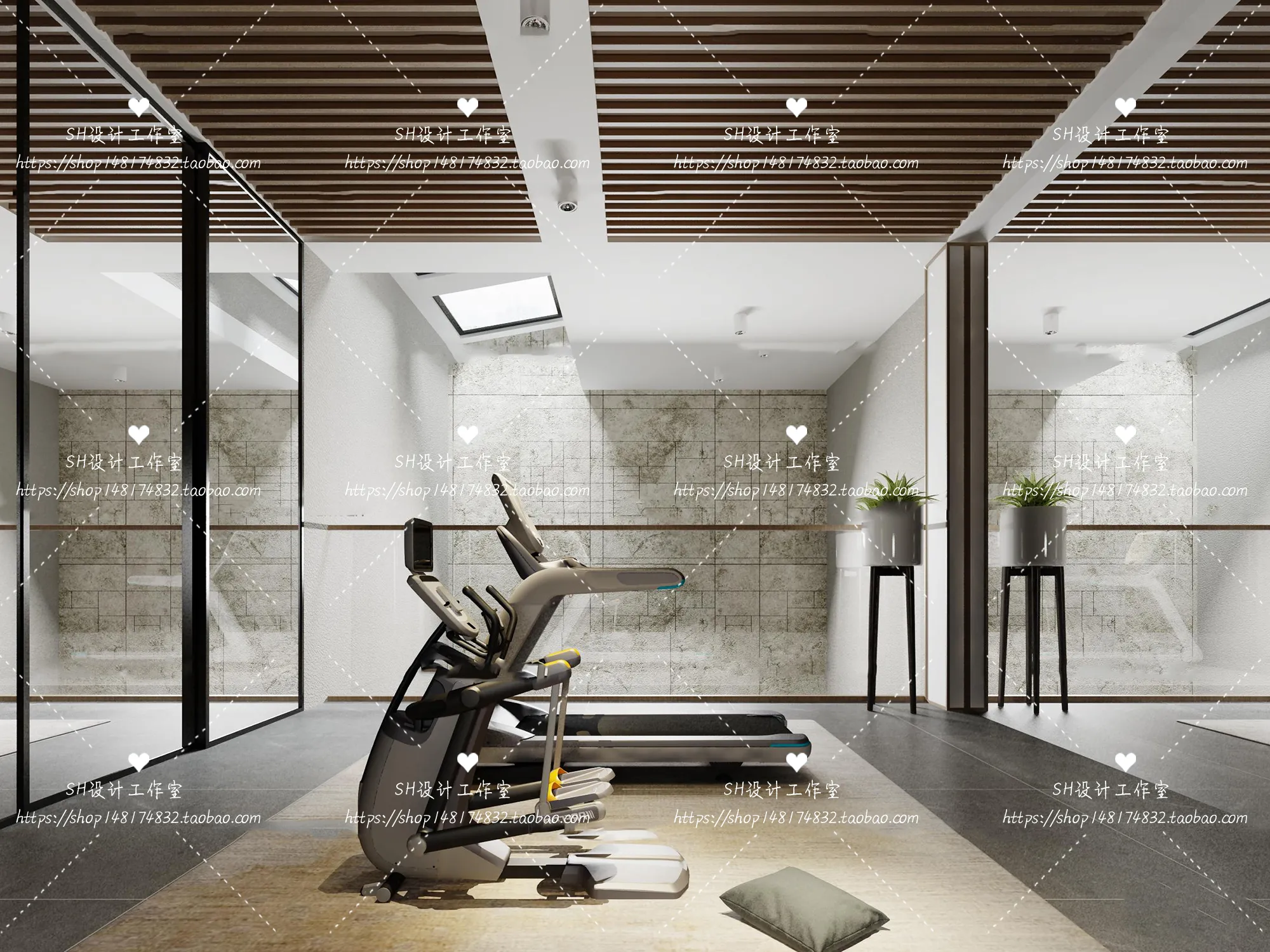 GYM AND YOGA 3D SCENES – VRAY RENDER – 018