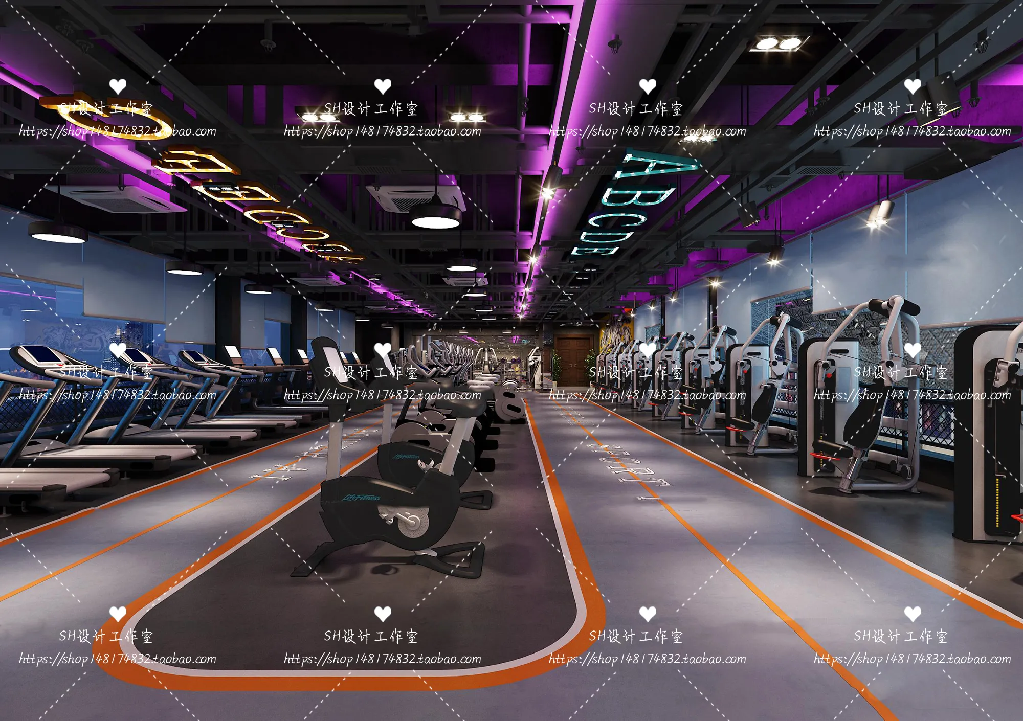 GYM AND YOGA 3D SCENES – VRAY RENDER – 024