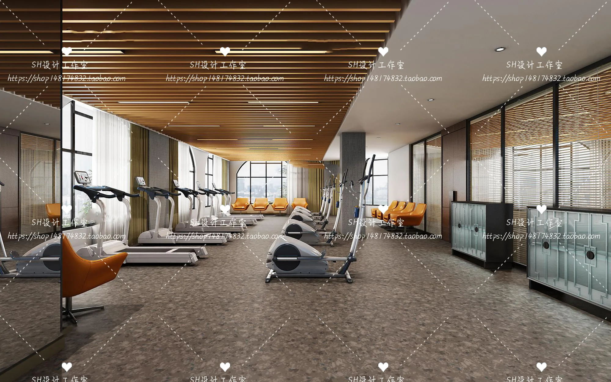 GYM AND YOGA 3D SCENES – VRAY RENDER – 026