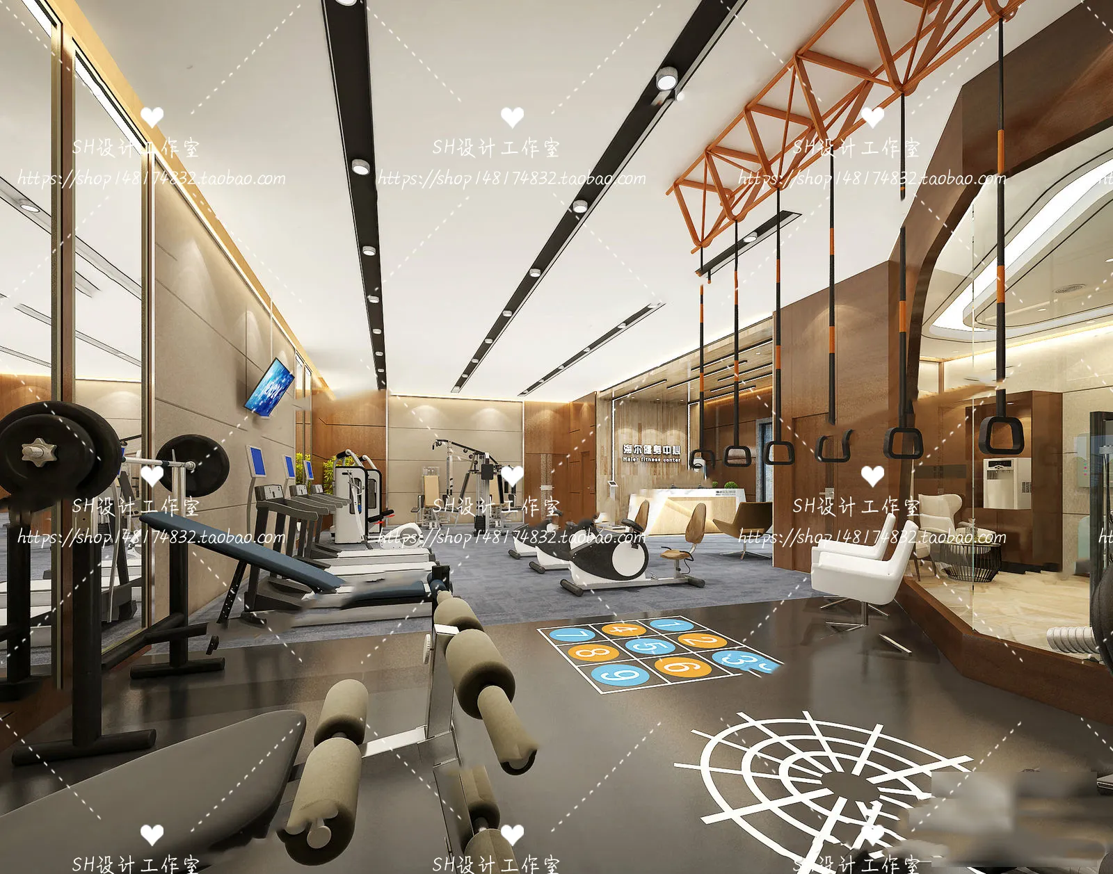 GYM AND YOGA 3D SCENES – VRAY RENDER – 038