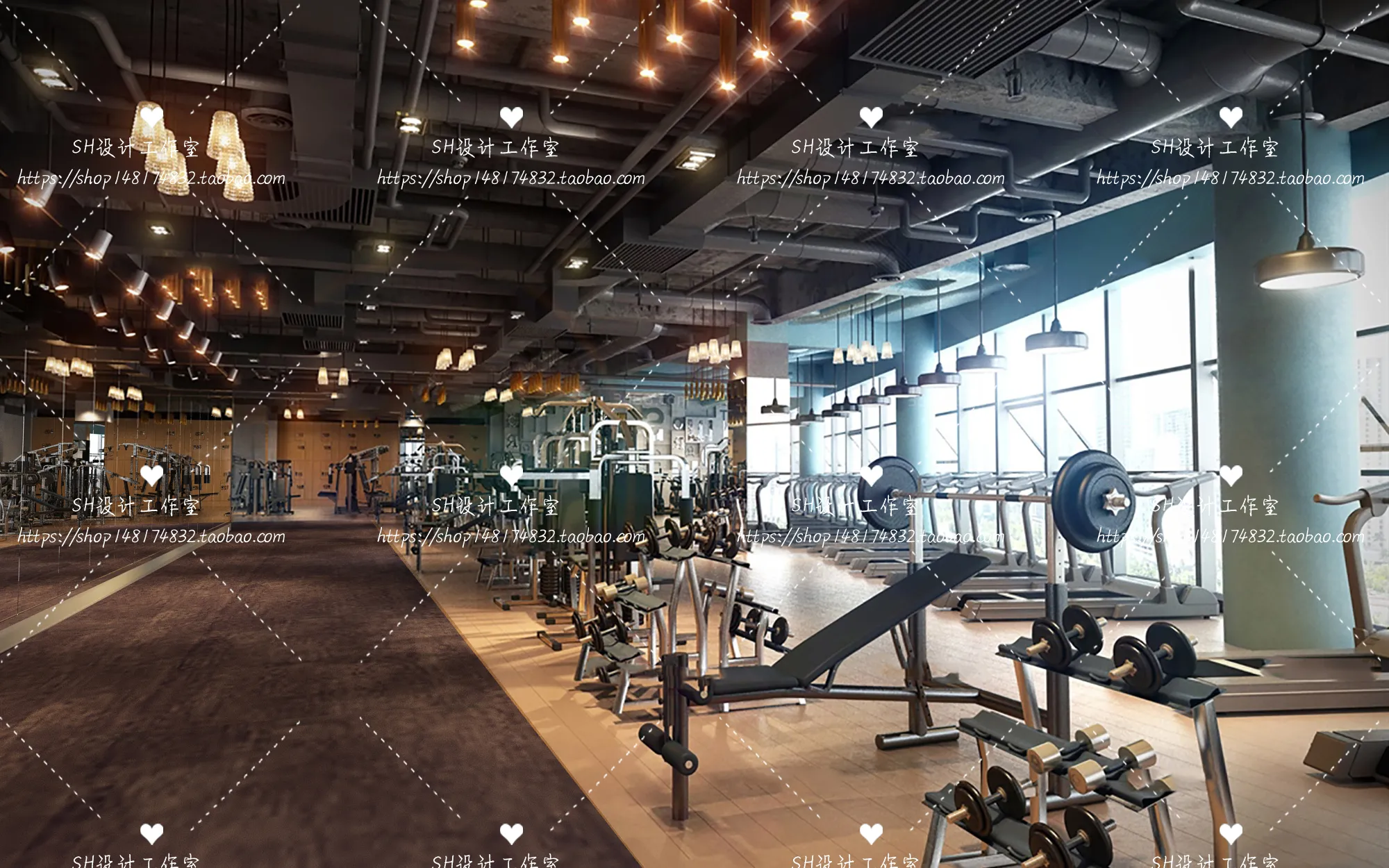 GYM AND YOGA 3D SCENES – VRAY RENDER – 046